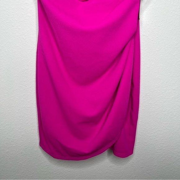 Emerald Sundae Sleeveless HighNeck Rhinestone Fringe Back Dress Neon Pink XS NWT - Picture 12 of 15